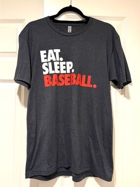 Chalktalk Sports Eat. Sleep. Baseball. Men’s Short Sleeve Tee - Charcoal Size L
